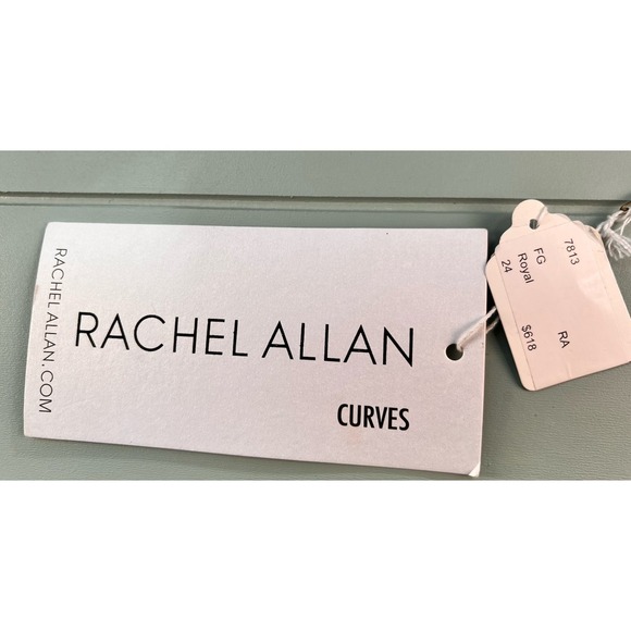 NWT Rachel Allan Curves 7813 Royal Blue Mermaid Prom Dress 24 Sexy Beaded Luxe - Picture 10 of 12